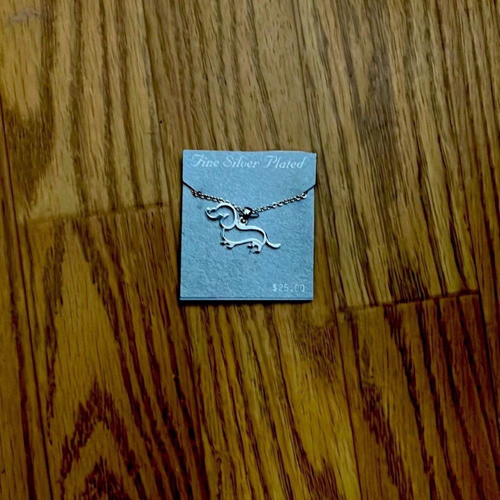 New Fine Silver Plated Dog Necklace NWT
